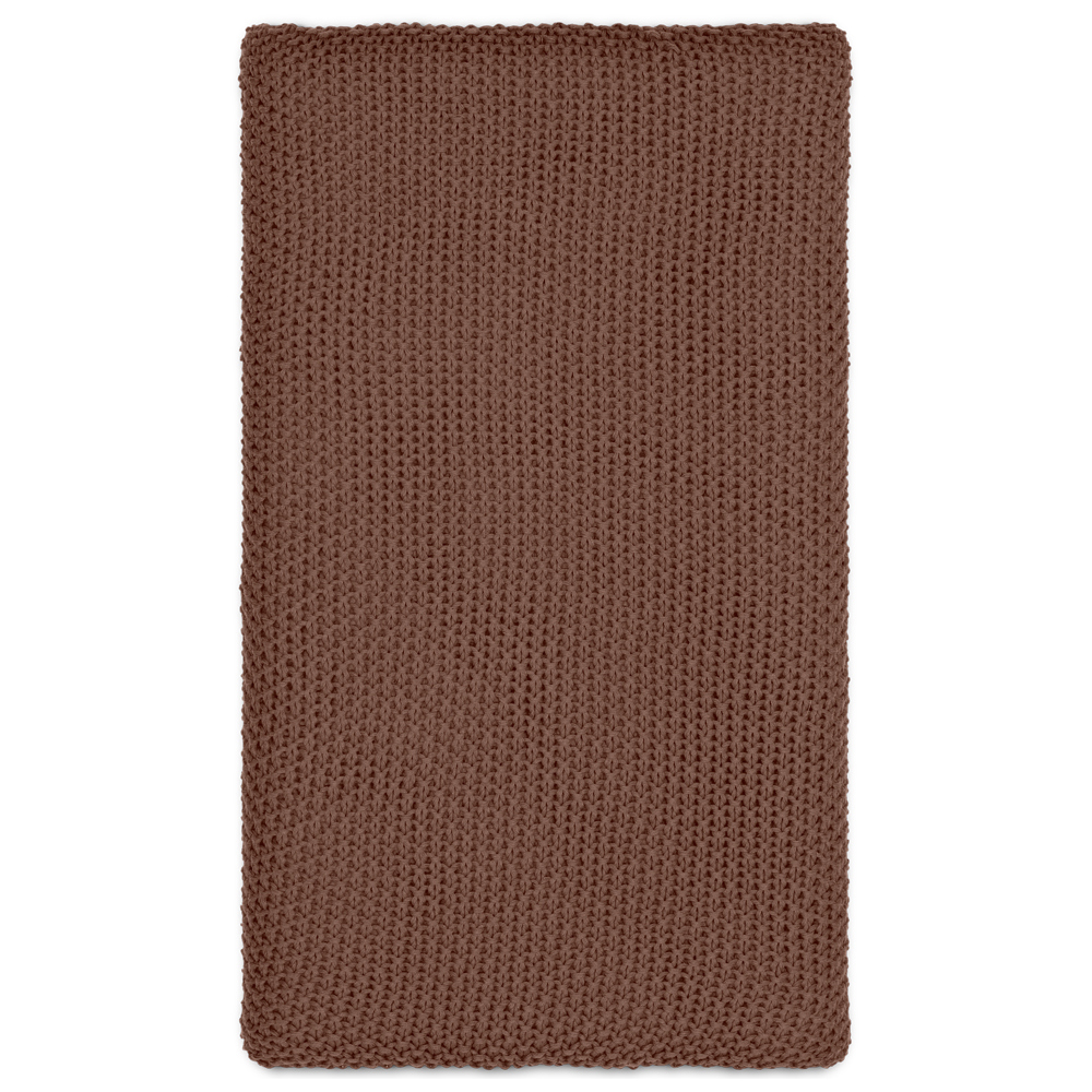 Nkuku Nahan Moss Stitch Cotton Throw Rust